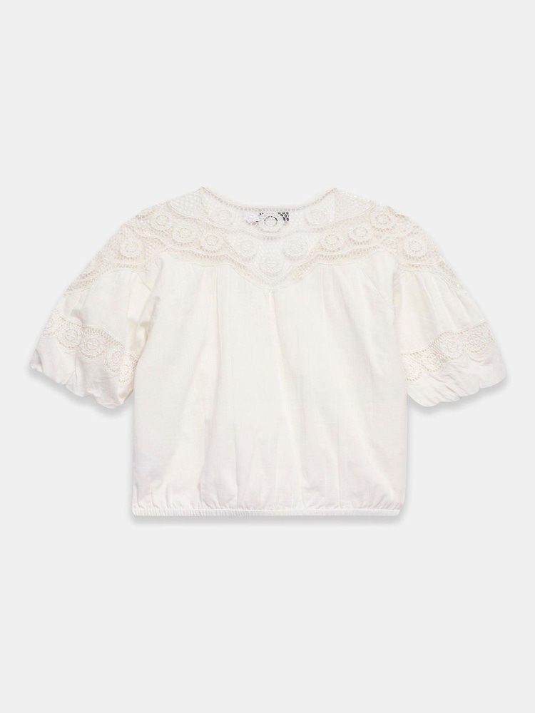 Mint Velvet Cream Cotton Embroidered Top - Image 8 of 8