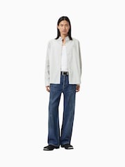 AllSaints White Nolan Long Sleeve Shirt - Image 1 of 8