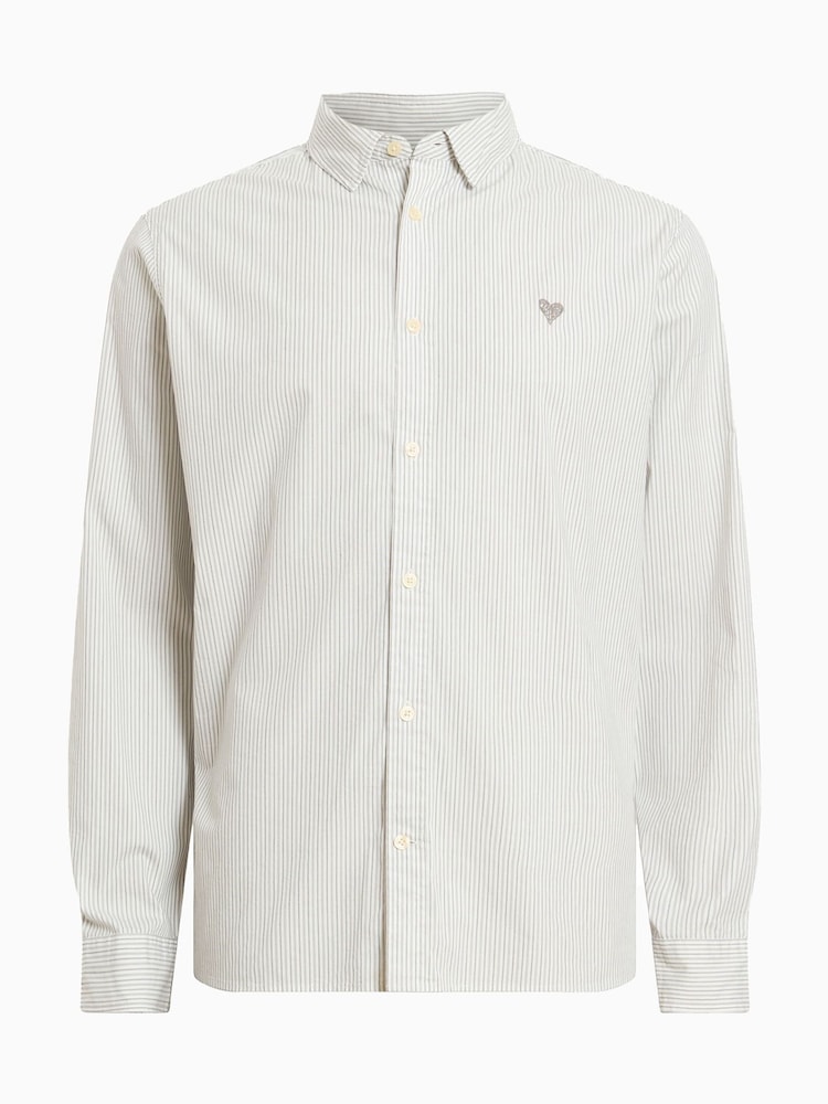 AllSaints White Nolan Long Sleeve Shirt - Image 8 of 8