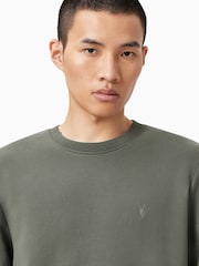 Verde - AllSaints Slim Fit Raven Sweatshirt - Imagen 4 de 6
