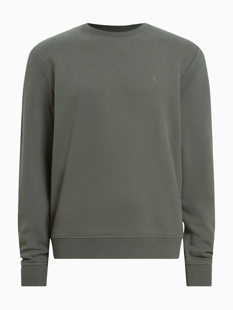 Verde - AllSaints Slim Fit Raven Sweatshirt - Imagen 6 de 6