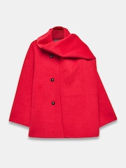 Mint Velvet Red Wool Blend Hand Finished Scarf Coat - Image 7 of 8