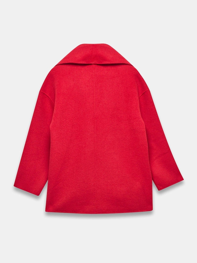 Mint Velvet Red Wool Blend Hand Finished Scarf Coat - Image 8 of 8 Mint Velvet Red Wool Blend Hand Finished Scarf Coat - Image 8 of 8