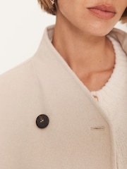 Mint Velvet White Wool Blend Hand Finished Scarf Coat - Image 5 of 8