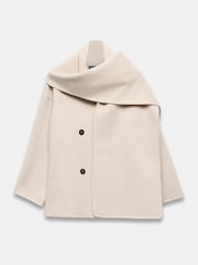 Mint Velvet White Wool Blend Hand Finished Scarf Coat - Image 7 of 8