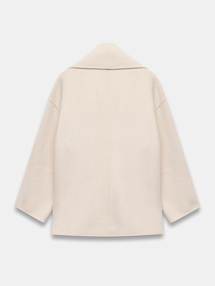 Mint Velvet White Wool Blend Hand Finished Scarf Coat - Image 8 of 8