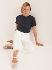 Mint Velvet Blue Motif T-Shirt - Image 1 of 8