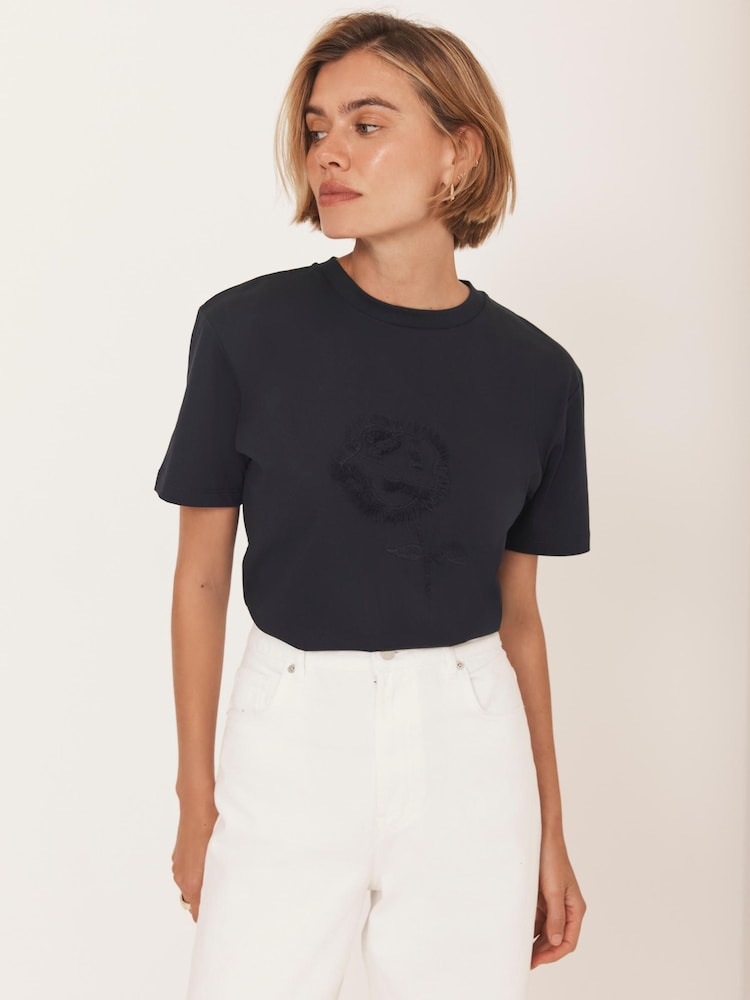 Mint Velvet Blue Motif T-Shirt - Image 2 of 8 Mint Velvet Blue Motif T-Shirt - Image 2 of 8