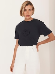 Mint Velvet Blue Motif T-Shirt - Image 5 of 8