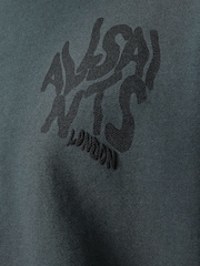 AllSaints Blue Orlando Crew Sweatshirt - Image 9 of 9