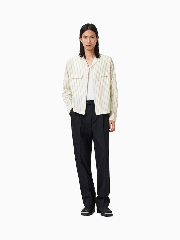 AllSaints White Stanley Long Sleeve Shirt - Image 1 of 7