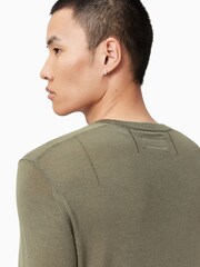 zelena - Pulover iz merino volne z okroglim ovratnikom AllSaints Mode - Slika 6 iz 9