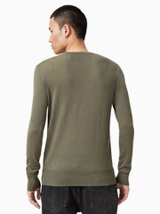 zelena - Pulover iz merino volne z okroglim ovratnikom AllSaints Mode - Slika 7 iz 9