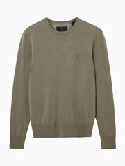 zelena - Pulover iz merino volne z okroglim ovratnikom AllSaints Mode - Slika 8 iz 9
