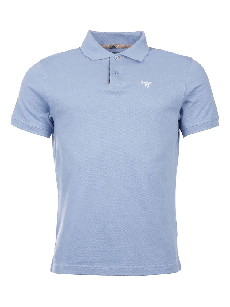 Barbour® Light Blue Tartan Pique Polo Shirt - Image 1 of 1