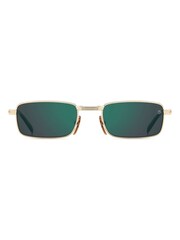 Eyewear by David Beckham Gold Fodable Rectangular Sunglasses in Green Special Edition - Image 1 of 6