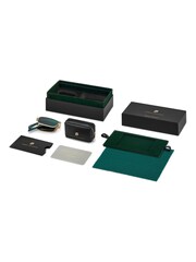 Eyewear by David Beckham Gold Fodable Rectangular Sunglasses in Green Special Edition - Image 6 of 6