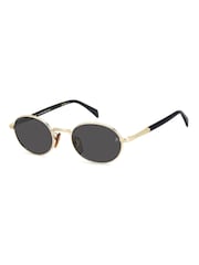Eyewear by David Beckham Oval Sunglasses in Gold and Black - Image 2 of 5