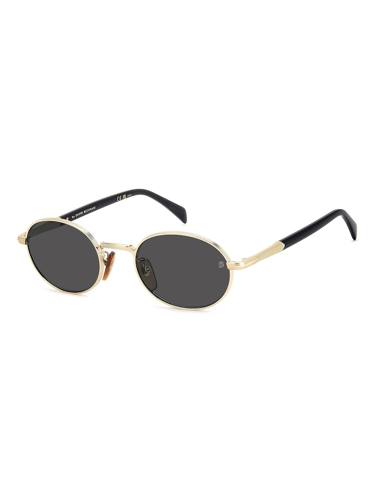 Eyewear by David Beckham Oval Sunglasses in Gold and Black - Image 2 of 5