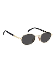 Eyewear by David Beckham Oval Sunglasses in Gold and Black - Image 3 of 5