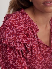 Mint Velvet Pink Floral Print Blouse - Image 5 of 6