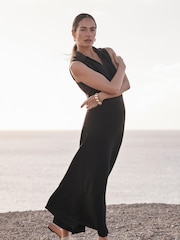 Mint Velvet Brown Knit Midi Dress - Image 2 of 8