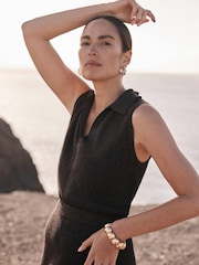 Mint Velvet Brown Knit Midi Dress - Image 4 of 8