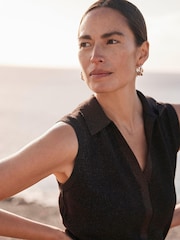 Mint Velvet Brown Knit Midi Dress - Image 5 of 8