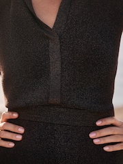 Mint Velvet Brown Knit Midi Dress - Image 6 of 8