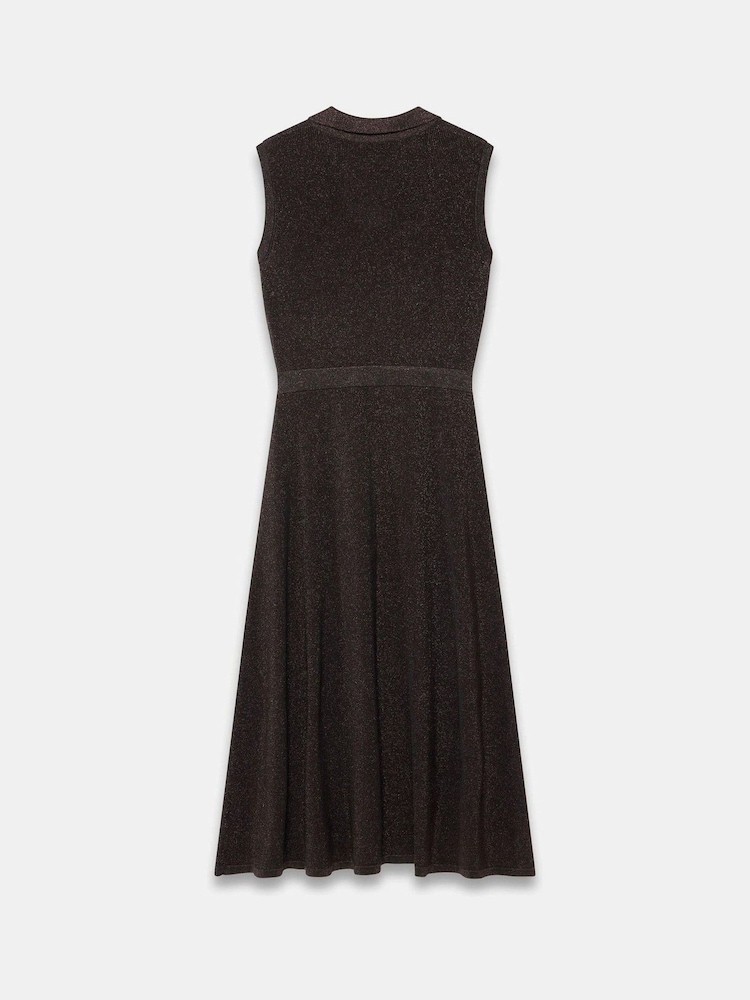 Mint Velvet Brown Knit Midi Dress - Image 8 of 8
