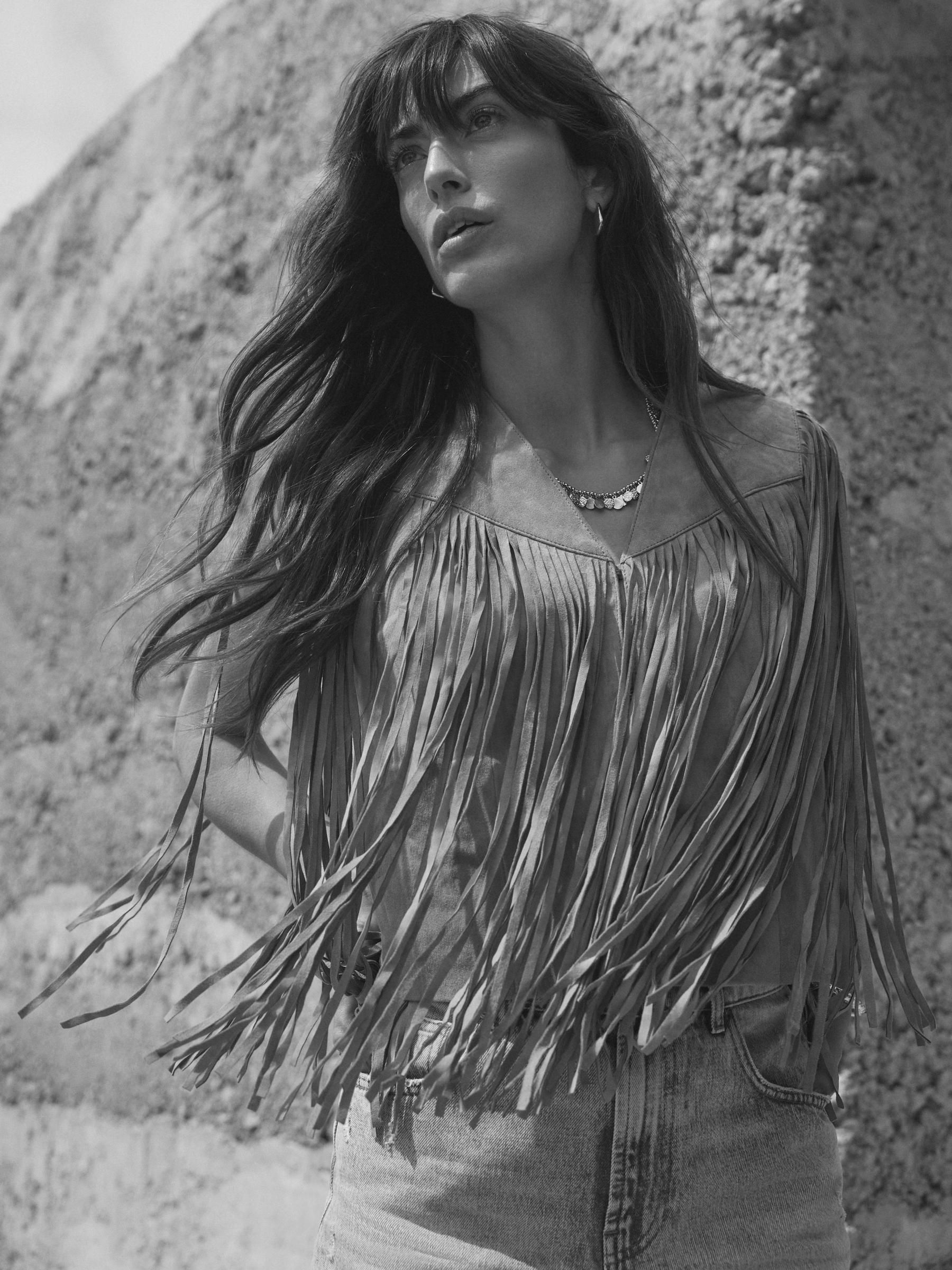 Buy Mint Velvet Natural Suede Fringed Waistcoat from the Next UK