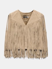 Mint Velvet Natural Suede Fringed Waistcoat - Image 7 of 8