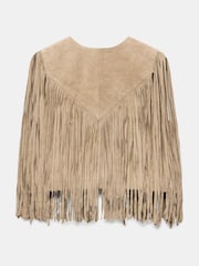 Mint Velvet Natural Suede Fringed Waistcoat - Image 8 of 8