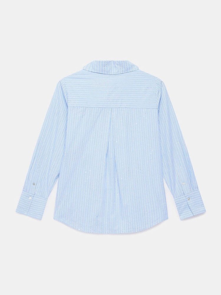 Mint Velvet Blue Striped Tailored Shirt - Image 8 of 8 Mint Velvet Blue Striped Tailored Shirt - Image 8 of 8