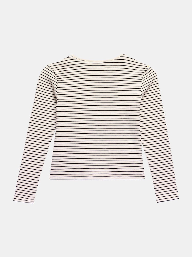 Mint Velvet White Striped Ruched Top - Image 8 of 8