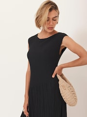 Mint Velvet Blue Pleated Midi Dress - Image 4 of 8