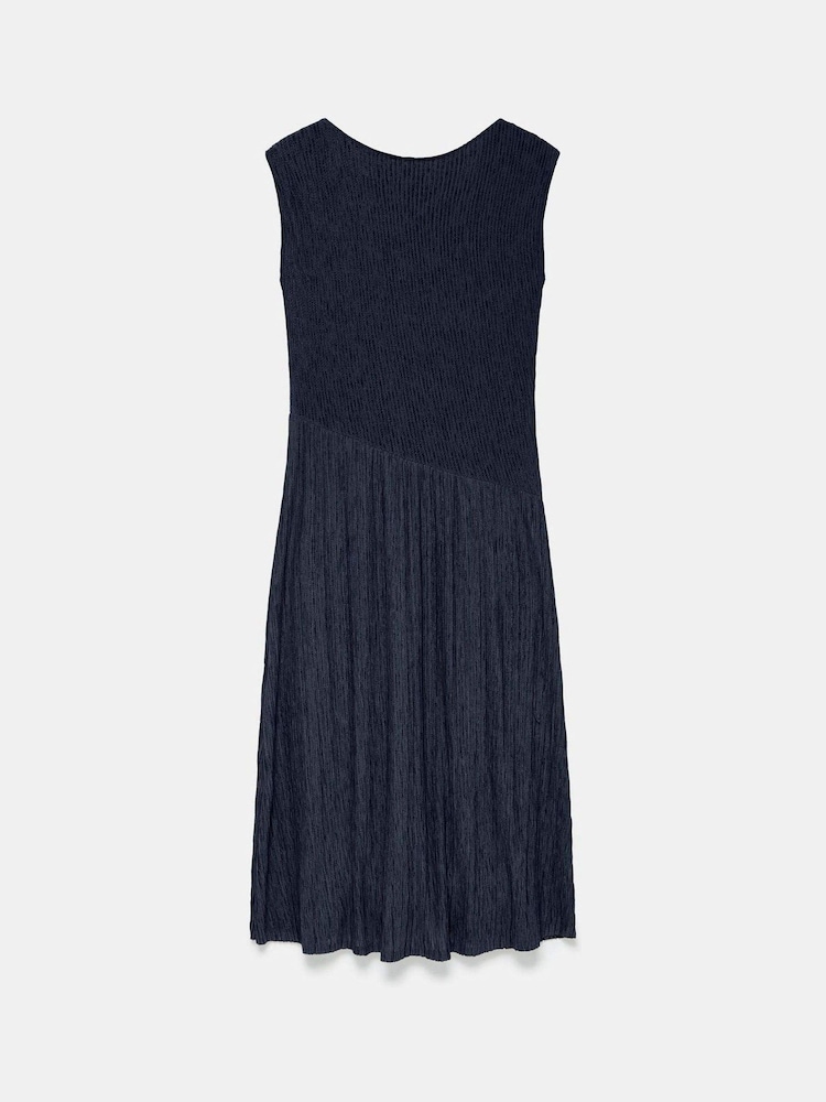 mint velvet pleated dress navy multi Buy Mint Velvet Blue Pleated Midi Dress from the Next UK online shop