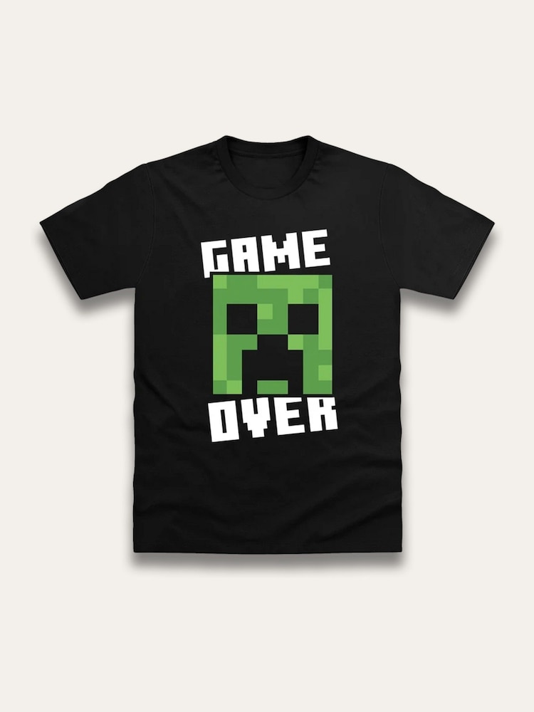 Brand Threads Black Minecraft T-Shirt - Image 1 of 2