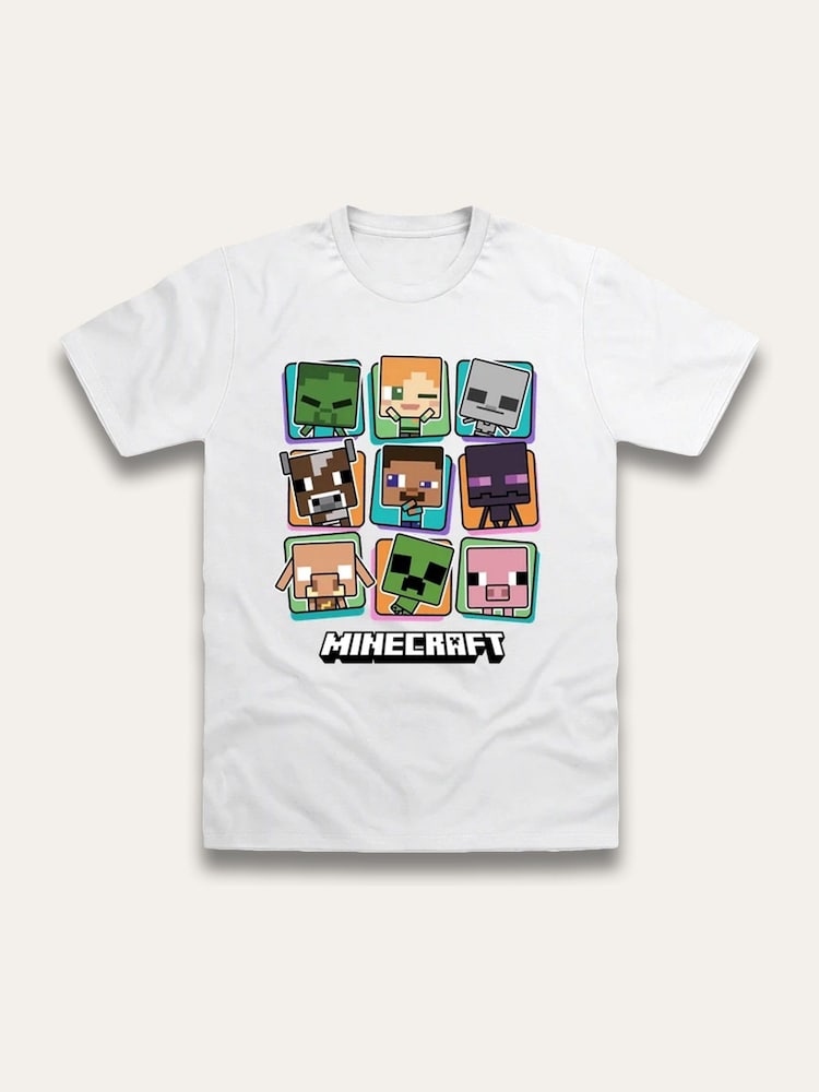 Brand Threads White Minecraft T-Shirt - Image 1 of 2 Brand Threads White Minecraft T-Shirt - Image 1 of 2