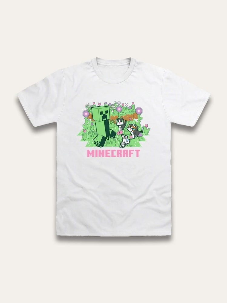 Brand Threads White Minecraft T-Shirt - Image 1 of 2