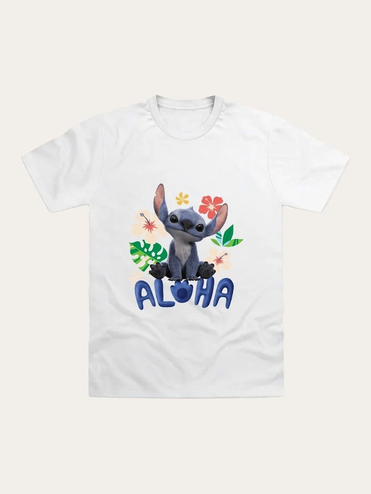 Brand Threads White Disney Lilo and Stitch Movie T-Shirt - Image 1 of 1