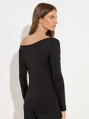 Star by Julien MacDonald Black Animal Print Embellished Studded Top - Image 2 of 5