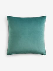 Light Teal Matte Velvet Contrast Pipe 59 x 59cm Cushion - Image 1 of 1