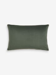 Dark Green Matte Velvet Contrast Pipe 40 x 59cm Cushion - Image 3 of 4