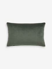 Dark Green Matte Velvet Contrast Pipe 40 x 59cm Cushion - Image 4 of 4