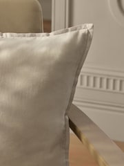 Ivory 50 x 50cm N. Premium Washed Cotton Velvet Cushion - Image 2 of 4