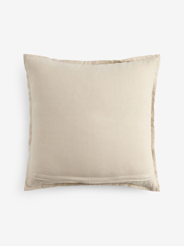 Ivory 50 x 50cm N. Premium Washed Cotton Velvet Cushion - Image 4 of 4