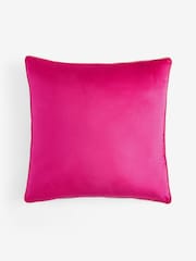 Fuchsia Pink Matte Velvet Contrast Pipe 59 x 59cm Cushion - Image 3 of 4