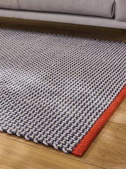 MADE.COM Blue Haden Textured Flatweave Rug - Image 3 of 5