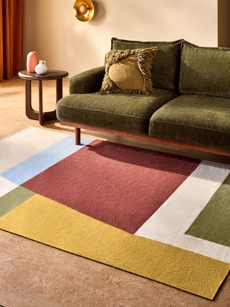 MADE.COM Multi Santos Flatweave Wool Rug - Image 1 of 5 MADE.COM Multi Santos Flatweave Wool Rug - Image 1 of 5